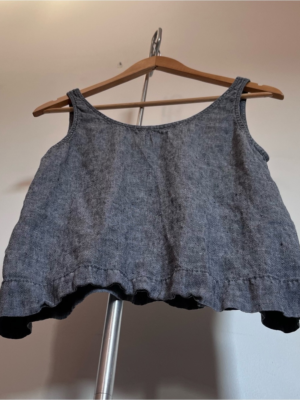 Grey Washed Linen Tank Top - Picture 6 of 8